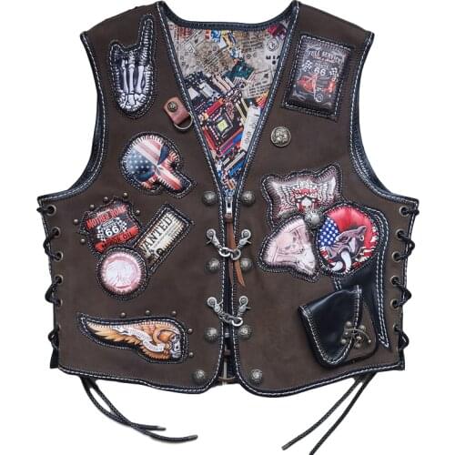 Mens Top Horse Leather Vests Brand Plus Size Genuine Leather Sleeveless Jackets Professional Motorcycle Biker Male Vintage Vest
