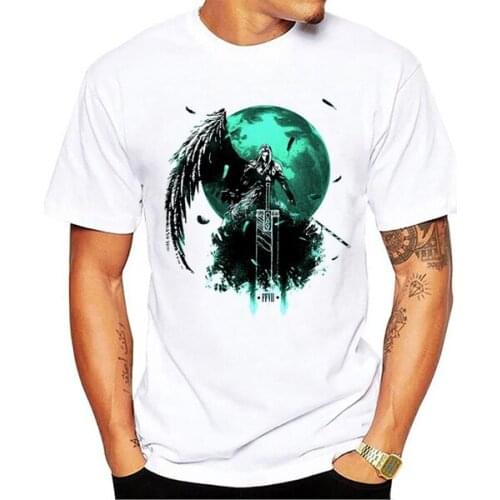 Men Summer T Shirts Final Fantasy Casual Short Sleeve Tops Printed Cotton Mens T-shirt