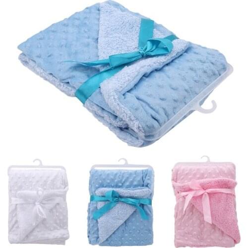 Soft Baby Blankets Warm Fleece Newborn Stroller Sleep Cover Cartoon Beanie Infant Bedding Quilt Swaddling Wrap Kids Bath Towel