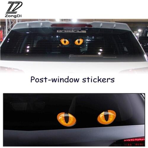 ZD 3D Cat Eye Rear View Mirror Rear Window Cat Stickers for Abarth Fiat 500 BMW E60 E36 E34 Mercedes Benz W204 Volvo XC90 V70
