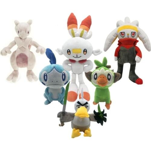 New Pokemon Sobble Scorbunny Plush Toys Cute Grookey Cartoon Animal Monkey Rabbit Stuffed Plush Toy for Children