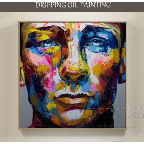 Excellent Artist Pure Hand-painted High Quality Abstract Daniel Craig Oil Painting on Canvas Rich Colors Figure Oil Painting