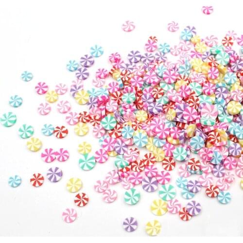 50g Colorful Polymer Clay Candy Slices Sprinkles for Crafts DIY Nail Art Decorations Mini Play Food Phone Cake Accesories 5mm