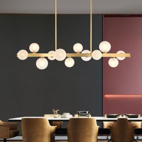 Simple Led Long Magic Bean Lamp Dining Room Chandelier Living Room Bar Chandelier Ball Hanging Lamps 7/ 9 /10 / 12 Heads PA0748