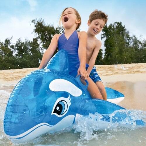 Clear Blue Whale Inflatable Outdoor Summer Childrens Ride-on Beach Floating Boat Outdoor Toy Swimming Ring Pool Riding Toys
