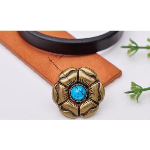 10X Retro Solid Brass Flower Conchos Screwback Classical Fashion Style Design Leather Bag Wallet Chain Button Rivet Studs