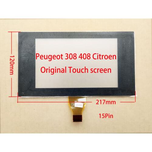 Touch Screen Digitizer Sensor For Peugeot 308 408 Citroen Original Screen Replacement Parts 217*120mm 15Pin