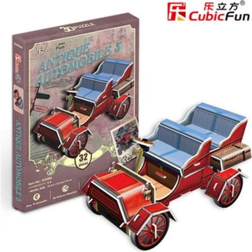 T79 3D Puzzles DIY mini traffic series Antique Automobile5 airplane three-dimensional puzzle children creative educational toy
