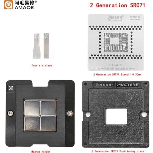 AMAOE BAG Stencil For Mac Notebook CPU 2nd Generation SR071 Chip Steel Mesh Tin Planting Magnetic Ball Planting Platform
