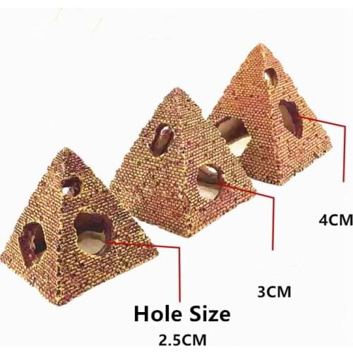 Aquarium Decoration Resin Ornaments Fish Tank Decoration Landscaping Refuge House Creative Triangle Shrimp House Hide Hole