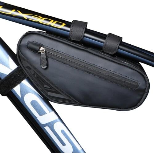 Oxford Cloth Bicycle Triangle Beam Bag With Earphone Jack Black Waterproof Triple Stable Cycling Bag Accessories