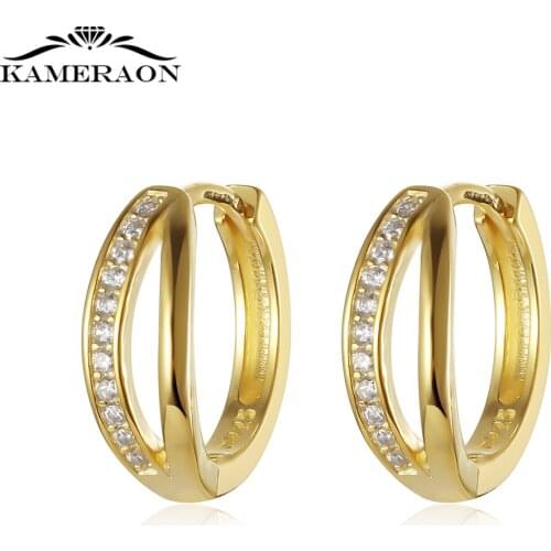 High Quality Cubic Zircon Earrings 925 Sterling Silver Ear for Women Girl 2021 Hoop Earring Fashion Trendy Birthday Partly Gift