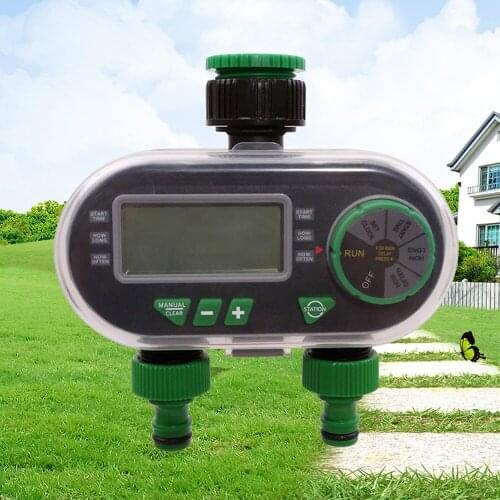 YL21060 Digital Water Timer Electronic Solenoid Valve Irrigation Controller with Rain Delay Auto/Manual Garden Watering Timer
