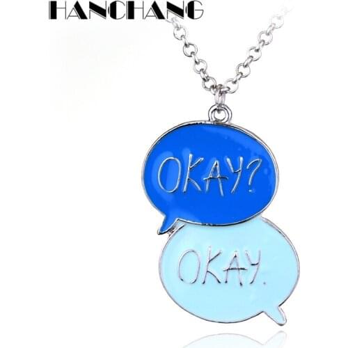 Love Movie Jewelry the fault in our stars OKAY OKAY pendant Necklace for Female Men Fashion Chain choker