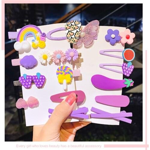 7/8/9pcs Cute Baby Girl Hair Clips Fashion Korean Hairpin Hair Band Metal Does Not Hurt Hair Kids Headwear Baby Birthday Gift