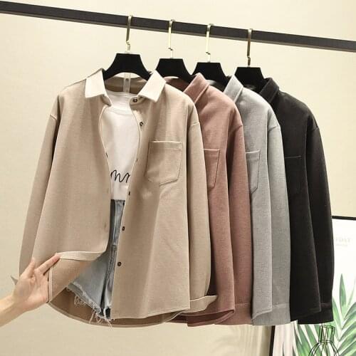 Women Blouses Shirt Tunic Womens Tops 2020 Womenswear Long Sleeve Clothing Button Up Down Thick Velvet Winter Vintage Black New