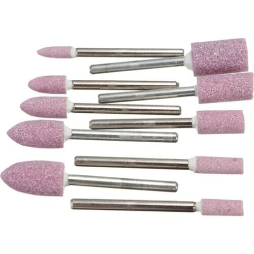 10PCS 1/8 \" Red Abrasive Polishing Mounted Stone Rotary Tool Grinding Wheel New