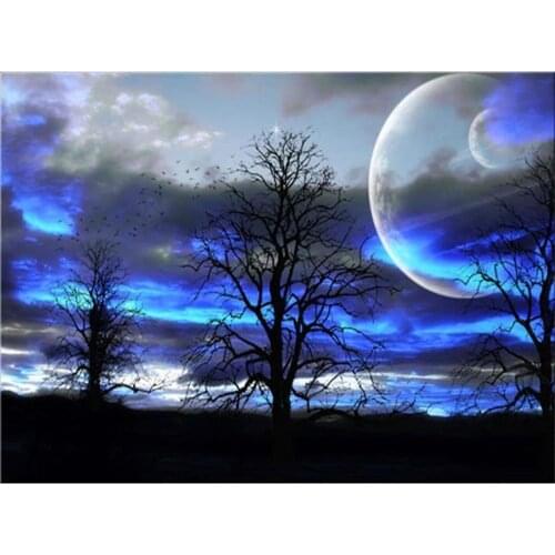 5D diamond painting full of diamond tree and planet round diamond mosaic pattern home decoration DIY handmade