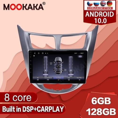 Android 10.0 For Hyundai solaris 2010-2016 Car Multimedia Player Radio GPS Navigation Auto Stereo Recorder Unit Audio