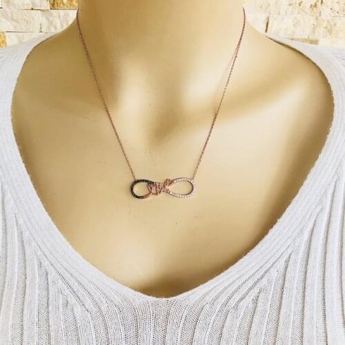 Endless Love 925 Sterling Silver Necklace Women Girls Gift Jewelry Accessories Fashion Handmade Elegant Chain