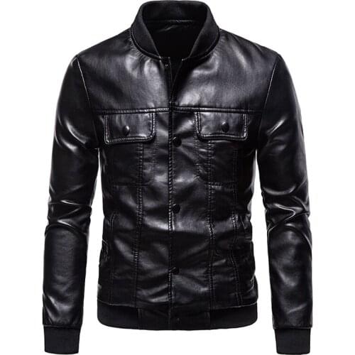 Brand Mens Leather Jackets Coats Winter Fashion Faux PU Jacket Comfortable Warm Thick Fleece Casual Leather Jacket Male S-4XL