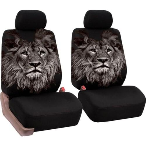 Car Seat Covers Universal 4PCS/Set Mesh Lion Animal Pattern Auto Seat Covers Car Front Seat Covers For Car/Truck/Van