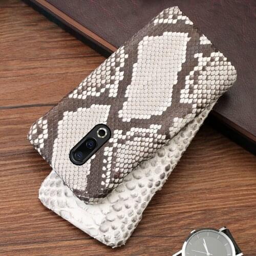 Genuine Leather Phone Case For Meizu 16th Plus 16 16X 17 Pro 7 Plus Cases Luruxy Natural Python Skin Back Cover Snake Skin Funda
