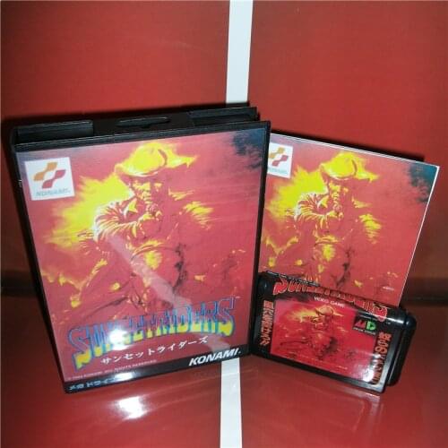 Sunset Riders Japan Cover with box and manual For Sega Megadrive Genesis Video Game Console 16 bit MD card