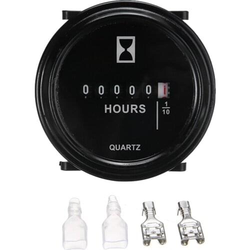 Digital Marine Hour Meter 12V 24V Round Counter Quartz Timer Mechanical Gauge Moto Car Trucks Instruments Hour Meter