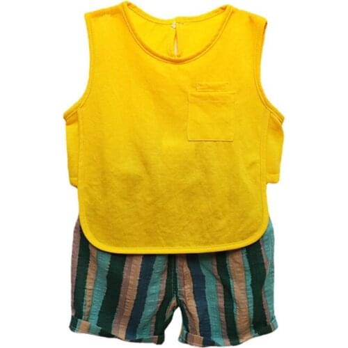 Kids Infant Clothes New Summer Children Fashion Clothing Baby Boys Girls Vest Striped Shorts 2Pcs/sets Toddler Cotton Sportswear