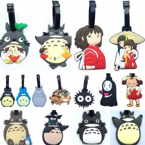Miyazaki Hayao Anime Toyoro Creative Silicone Luggage Tag Pendants Hang Tags Tourist Products Toy Figure 1pc