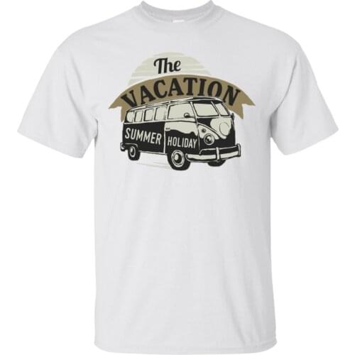 100% Cotton Short Sleeve O-Neck Tops Tee Shirts The Vacation T-Shirt, Old School Camper Shirt, Camping Men Tee Funny Tee Shirts