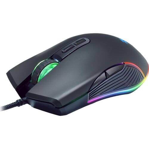 Gaming Mouse (Optical Sensor (800 to 3600 DPI), RGB Illumination, 7 Programmable Keys) Black