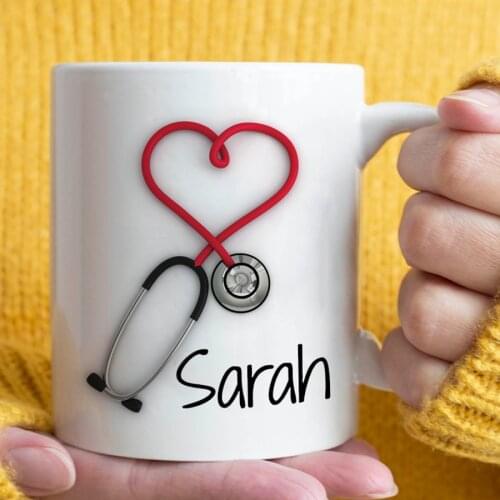 Personalized Stethoscope a Funny and Unique Gift for Nurses and Doctors 11oz Ceramic Coffee Mug