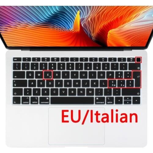 EU layout Italian Supper Thin Soft Silicone Water Dust proof keyboard cover for macbook air 13 touch ID 2019 2020 A2179 A1932