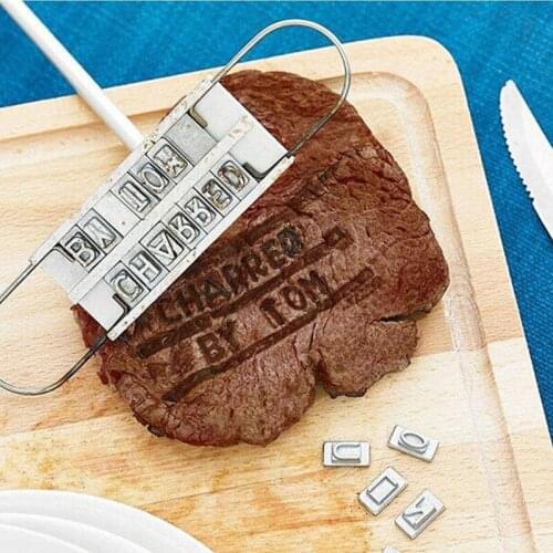 Creative BBQ iron tool barbecue branding mold 55 can change letters barbecue supplies
