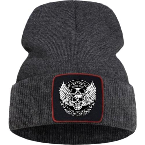 Skull Cool Fashion Printing Solid Color Unisex Cap Cartoon Warm Winter Caps Solid Color Simple Knitted Caps Creative Quality Cap