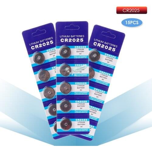 Kpay 15pcs CR2025 CR 2025 3V Lithium Li-ion Button Coin Battery DL2025 BR2025 KCR2025 for remote control electronic