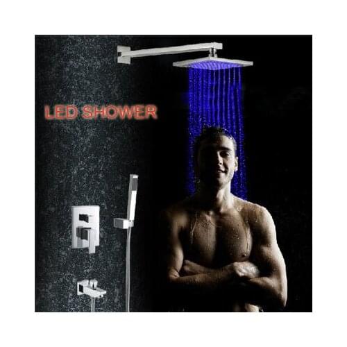All copper two functional LED concealed shower faucet shower head LED color into the wall concealed shower faucet shower