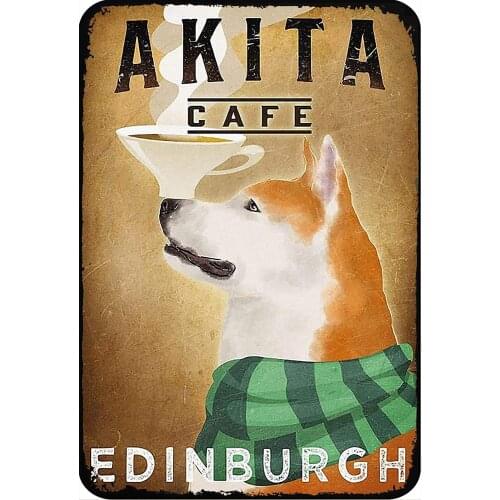 Metal Plates Home Decoration Accessories Alaskan Malamute Movie Poster Vintage Retro Decor Tin Sign Pet Dog Akita Wall Posters