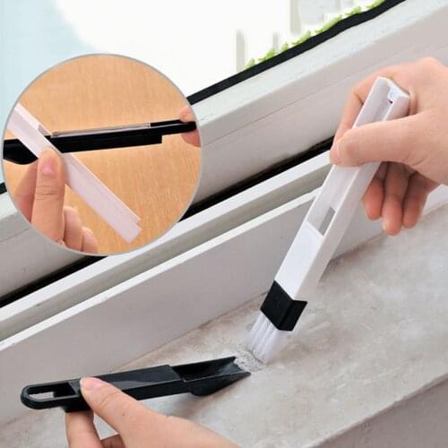 Multipurpose Window Door Keyboard Cleaning Brush Cleaner+Dustpan 2 In 1 Tool Black Blue Color Window Brush