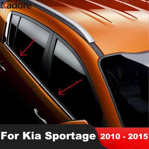 Bottom Window Trim Cover For Kia Sportage 2010 2011 2012 2013 2014 Stainless Steel Windows Decoration Strip Car Accessories 4pcs