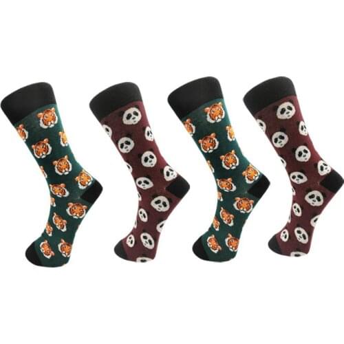 2021 Brand New Happy Men Socks Bright Colorful High Quality Novelty Funny Pattern Socks Causal Gift Wedding Dress Socks