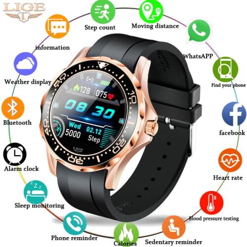 LIGE 2021 New Luxury Smart Watch Sport Heart Rate Sleep Multifunction smartwatch Men Women Watches For Android IOS Xiaomi Huawei