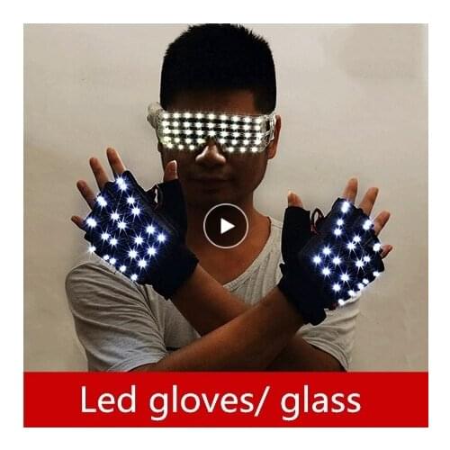 LED Luminous beads Explosive flash glove Gloves for KTV stage performances in nightclubs and bars LED luminescent glasses