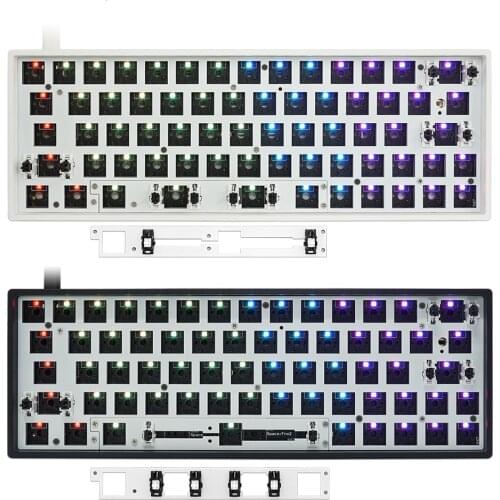 Gk64x gk64 hot swappable 60% Custom Mechanical Keyboard support split spacebar rgb switch leds type c has software programmable