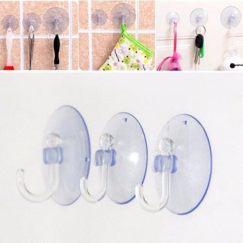 Transparent Seamless Adhesive Hook Waterproof Kitchen Bathroom Strong Sticking Wall Hook Hanger Suction Cup Suckers