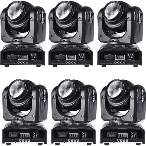 6pcs/lot Hot Sale 10W Cree RGBW Mini LED Beam Wash Moving Head Double Face DMX512 DJ Disco Party Wedding Stage Lighting Effect