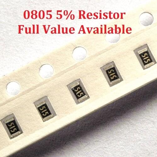300pcs/lot SMD Chip Resistor 0805 5.1K/5.6K/6.2K/6.8K/7.5K/Ohm 5% Resistance 5.1/5.6/6.2/6.8/7.5/K Resistors 5K1 5K6 6K2 6K8 7K5