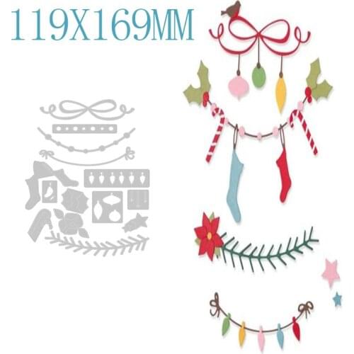 Christmas Decorate Metal Cutting Dies For DIY Making Photo Album Label Greeting Card Paper Embossing Scrapbooking No Stamp